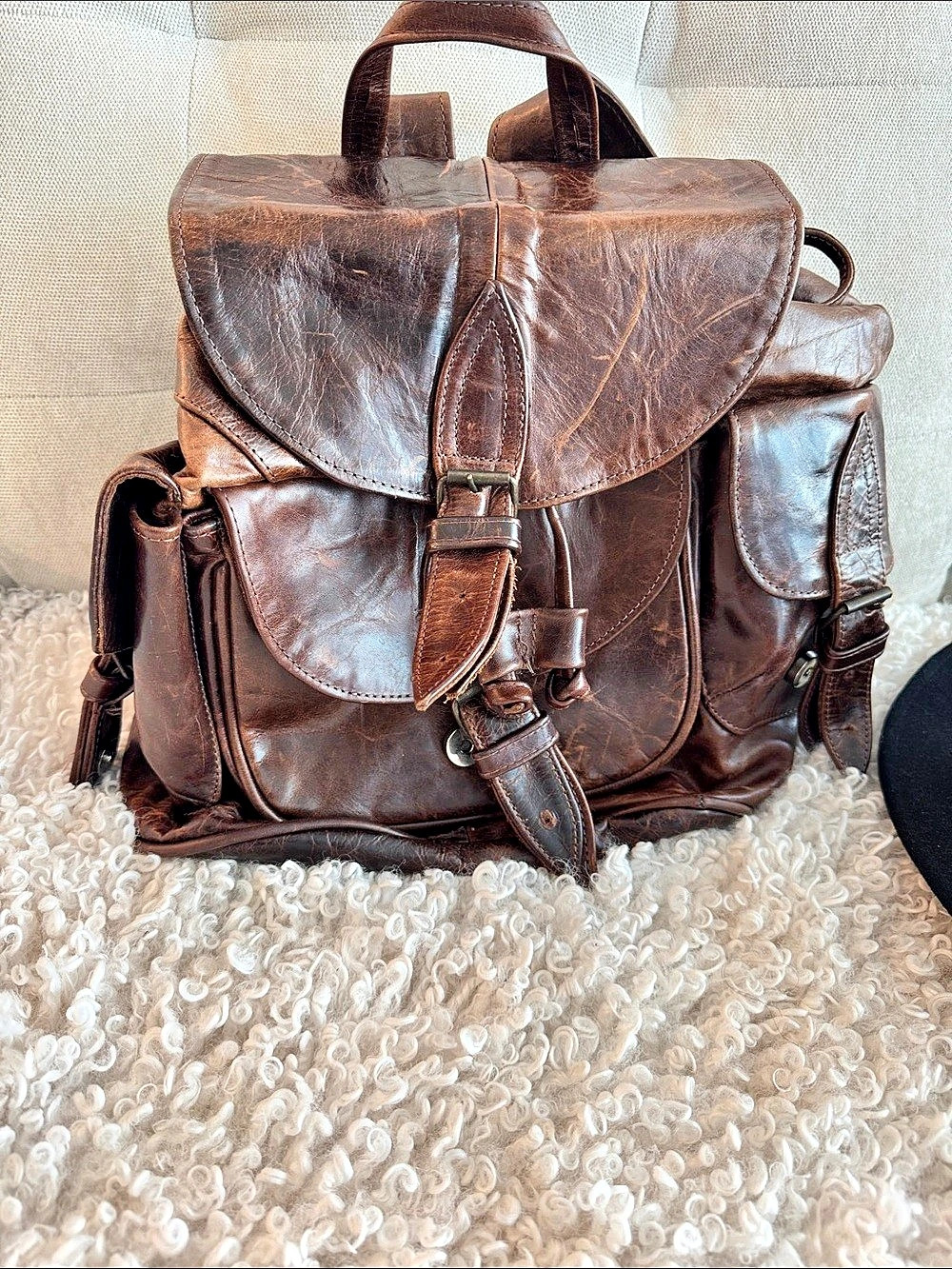Leather Backpack in Brown
